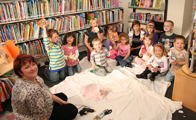 Junior craftwork in Aberchirder Library