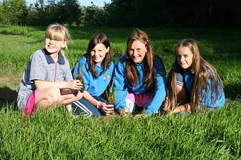 Guides planting the wild flowers