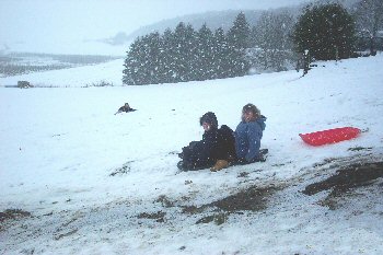 Youngsters enjoying the snow