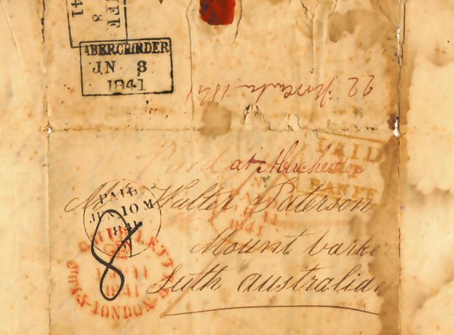 Letter showing Aberchirder postmark