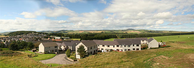 View over site towards Wests' Way & houses on Old Road