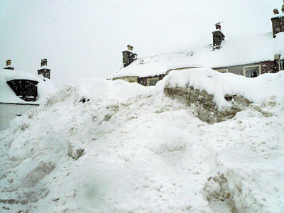 Snow Mounds in The Square