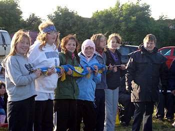 Foggie Guides with the prize County flag