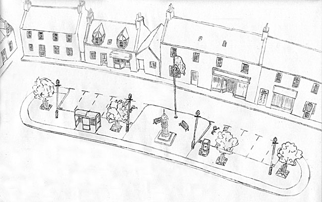 Sketch showing The Square improvements