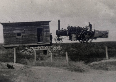 Steam Traction Engine At Work